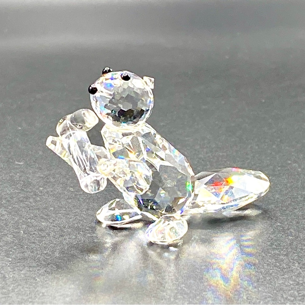 Swarovski Crystal Beaver Figurine 7621 NR 060 | Rare Retired 2.25”